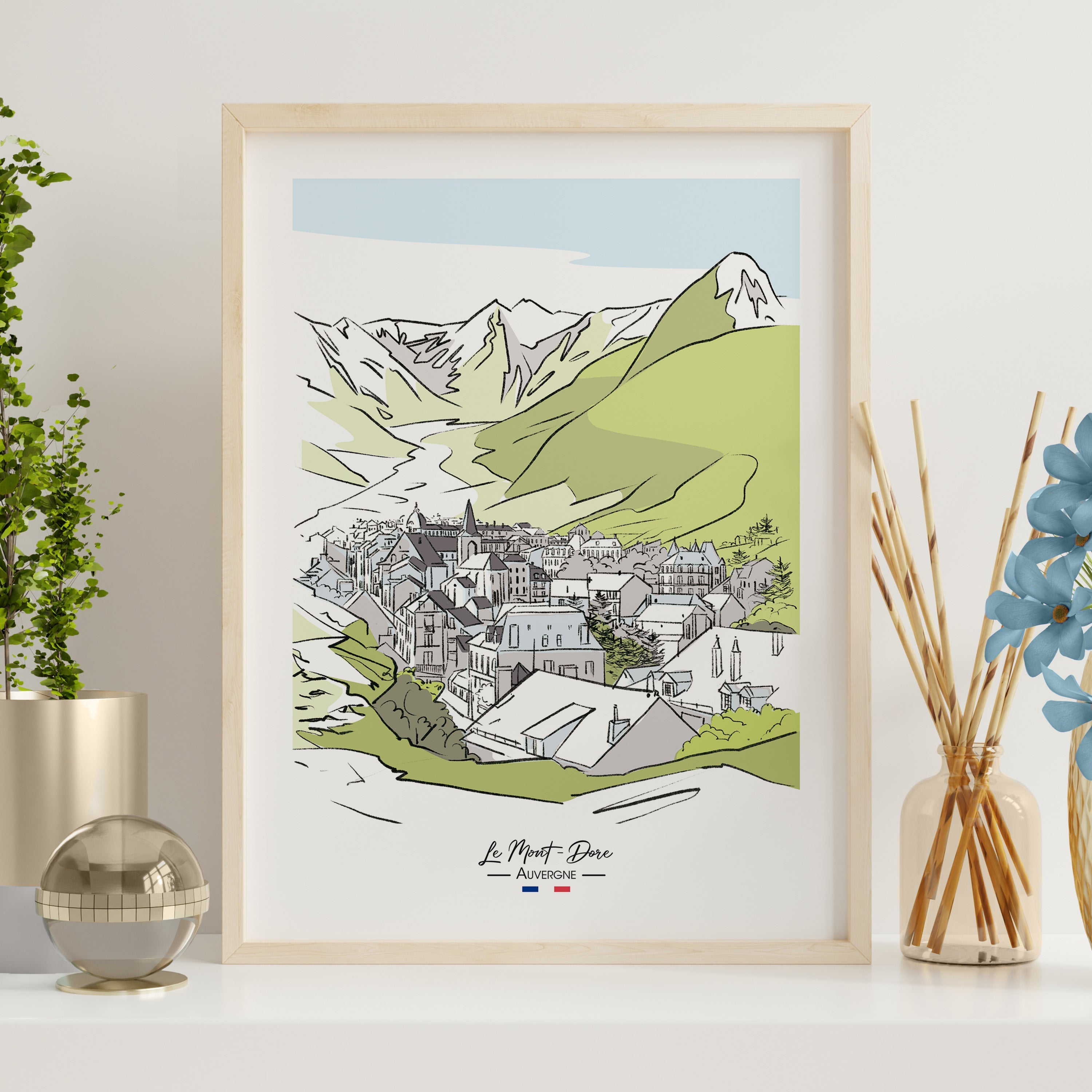 Affiche Mont-Dore 30x40 encadré