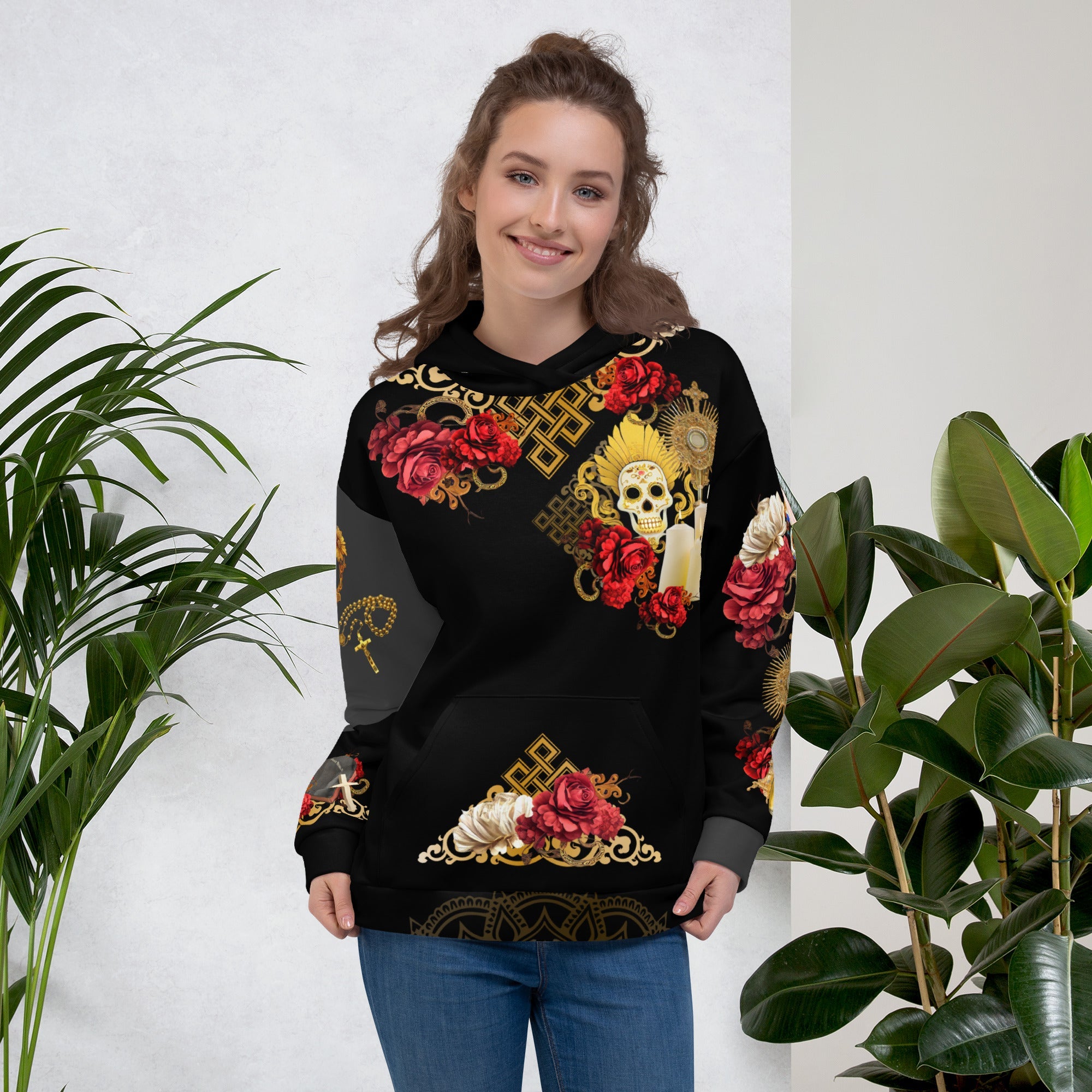 Unique Hoodie from Cosmovisions' Santa Muerte Negra Collection