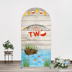 Aperturee - Aperturee Lake O Fish Ally Wooden 2nd Birthday Arch Backdrop