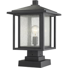 Aspen Black Outdoor Pier Mounted Fixture | theLightShop