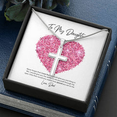 To My Daughter Love Dad Cross Necklace