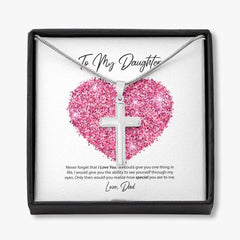 To My Daughter Love Dad Cross Necklace
