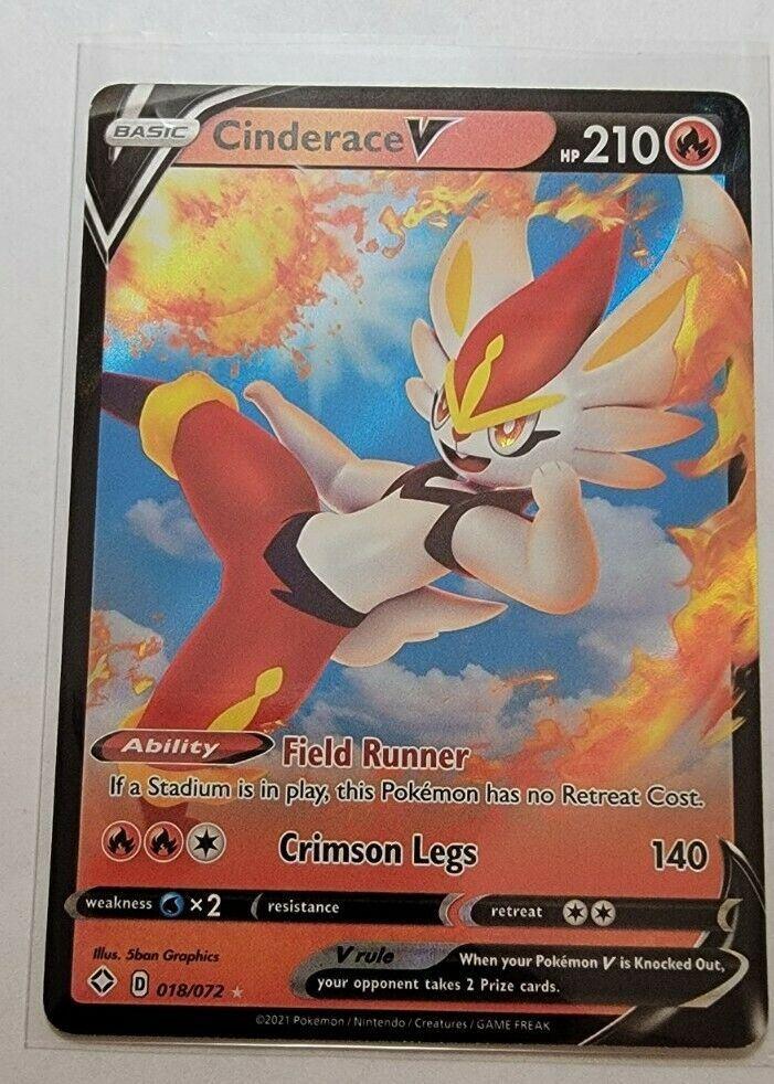 Cinderace V 018/072 Shining Fates - NM Full Art Ultra Rare Pokémon Card - Awesome Deals Deluxe