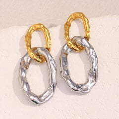 Bold Double Hoop Stud Earrings