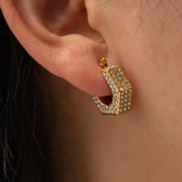 Pentagon Diamond Accented Earrings