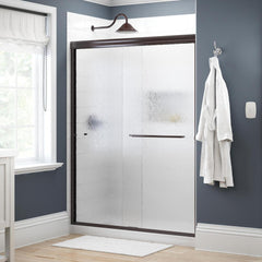 Simplicity 60 in. x 70 in. Semi-Frameless Traditional Sliding Shower Door in Chrome with Clear Glass - Super Arbor