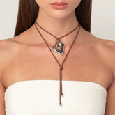 Irregular Shape Rope Lariat Necklace