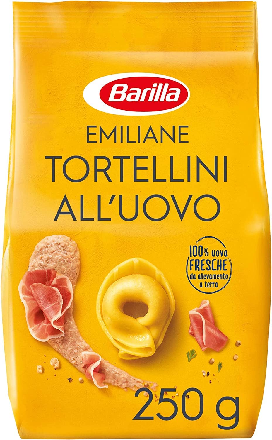 Barilla Emiliane Tortellini all'uovo mit rohem Schinken Nudeln mit ei 6x250g Original italienisch Pasta