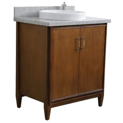 Bellaterra Home Vanity BellaTerra Home 31" Single sink vanity in Walnut finish with Gray granite with round sink 400901-31-WA-GYRD