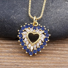 Floral Heart Rainbow Necklace