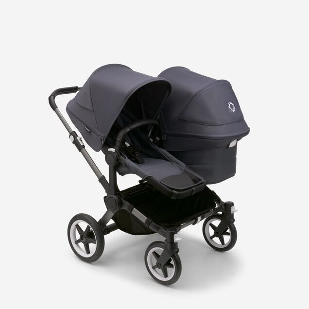 Donkey 5 Duo Bassinet & Seat Stroller Strollers - Double Bugaboo Stormy Blue w/ Graphite Frame