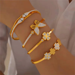 Butterfly Snake Clover Bracelet Set