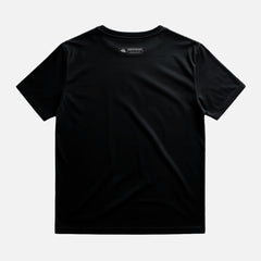 Black t-shirt on a dark gray background