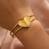 Filled Heart Cuff Bracelet
