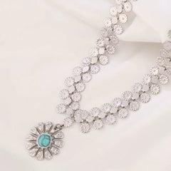 Natural Flower Stone Necklace