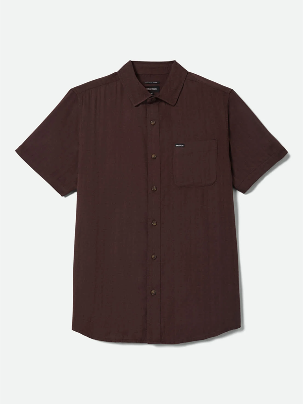 Charter Slub S/S Woven Shirt: Chocolate