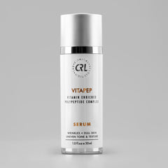 clinical resolution vitapep serum in white bottle on gray background