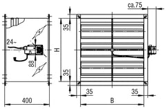 Schako Volumenstromregler VRA-E-HKP, BxH=1003x894mm