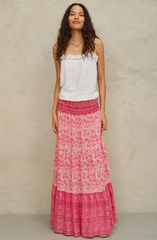 Esti Print Maxi Skirt Pink