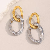 Bold Double Hoop Stud Earrings