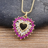 Floral Heart Rainbow Necklace