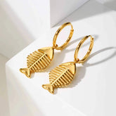 Fish Bone Dangle Earrings