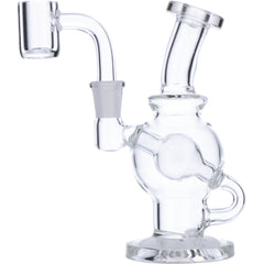 DankGeek Clear Glass Tunnel Dab Rig with Banger Hanger Design, 90 Degree Joint, Front View