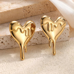 Melted Heart Stud Earrings