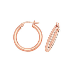 9CT ROSE GOLD 15MM HOOP EARRINGS