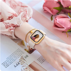 Etui z Diamencikami Phoneo® + Szkło do Apple Watch - 38 mm - Złoty