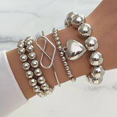 5pc Minimal Heart Beaded Bracelet