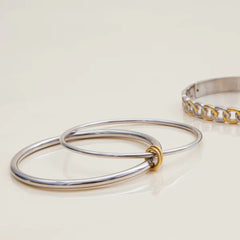 18K Mixed Tone Bracelet Stack