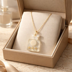 Collier Pendentif Flacon Gaby Poudré - Douceur et Raffinement