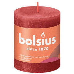 Bougie pilier RUSTIQUE 80x68 rouge