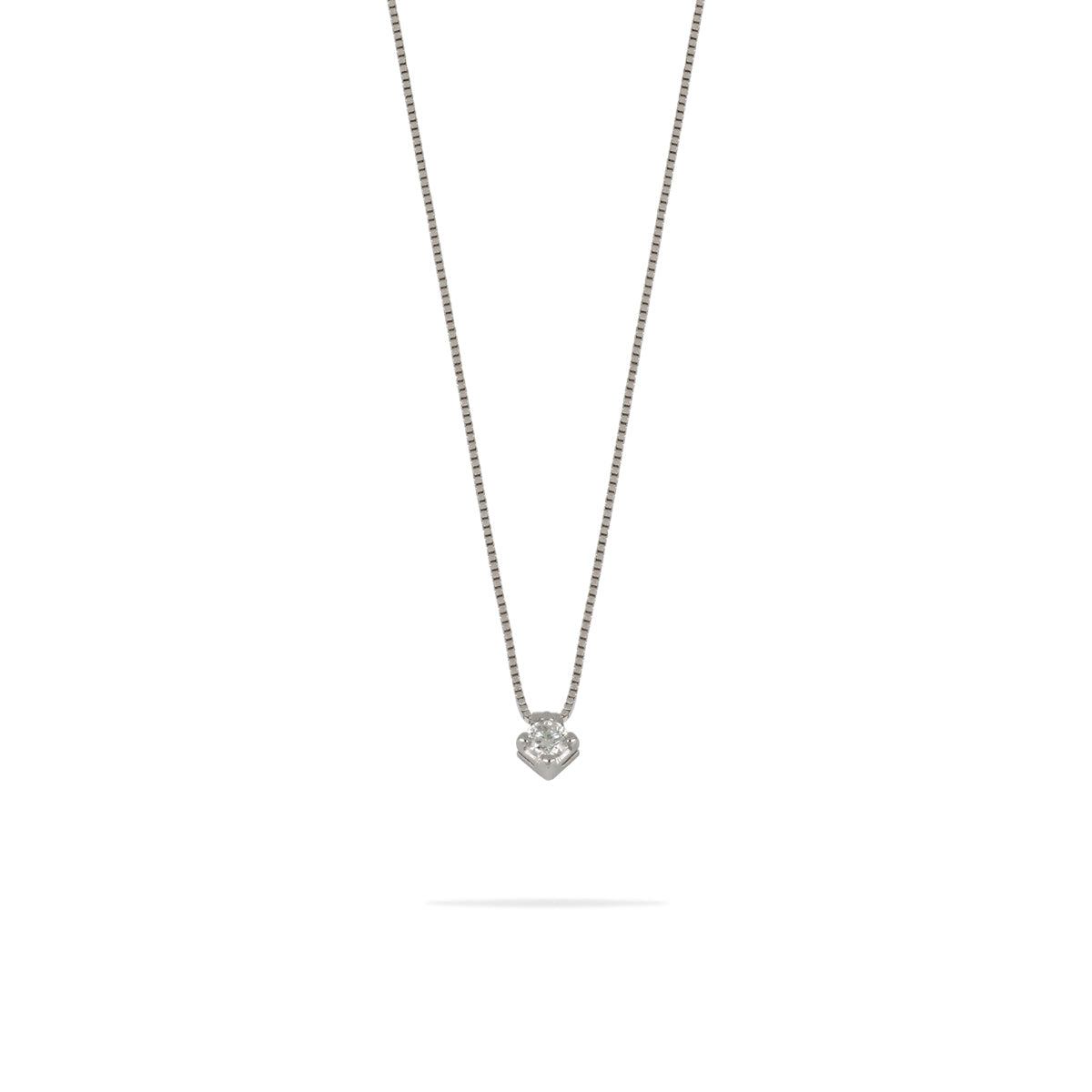 Collana Fabiani punto luce in oro bianco 18Kt con diamante taglio brillante - Fabiani Gioiellerie