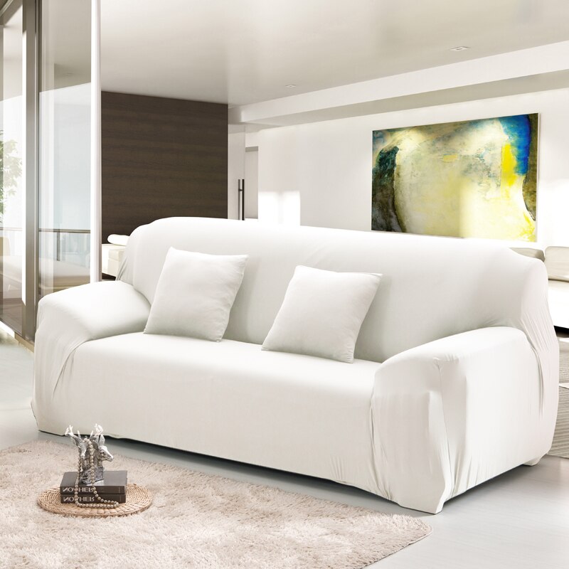 Housse de canapé extensible blanche NEWTON | Ajustable