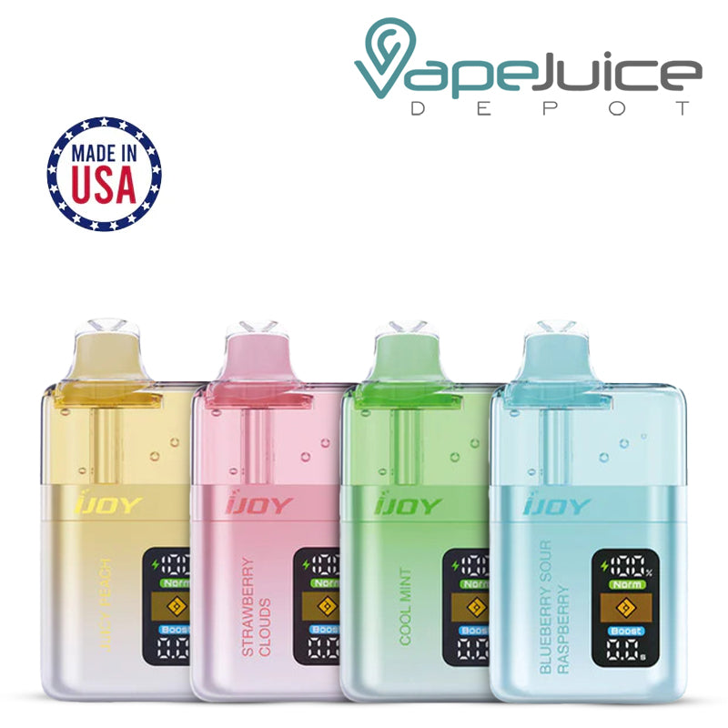 Four Flavors of iJoy XP50000 Zero Nicotine Disposable - Vape Juice Depot