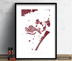 Venice Map: City Street Map of Venice Italy - Colour Series Art Print