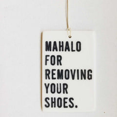 mahalo sign ceramic wall tag