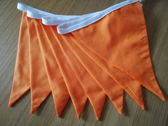 Colourful Orange fabric bunting - 2 or 3 metres - homemade polycotton flags in your choice of colour