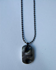 Custom Sterling MEDIUM Dog Nose Print Necklace in DOG TAG Style - Sterling Ball Chain - Personalized to Your Pet