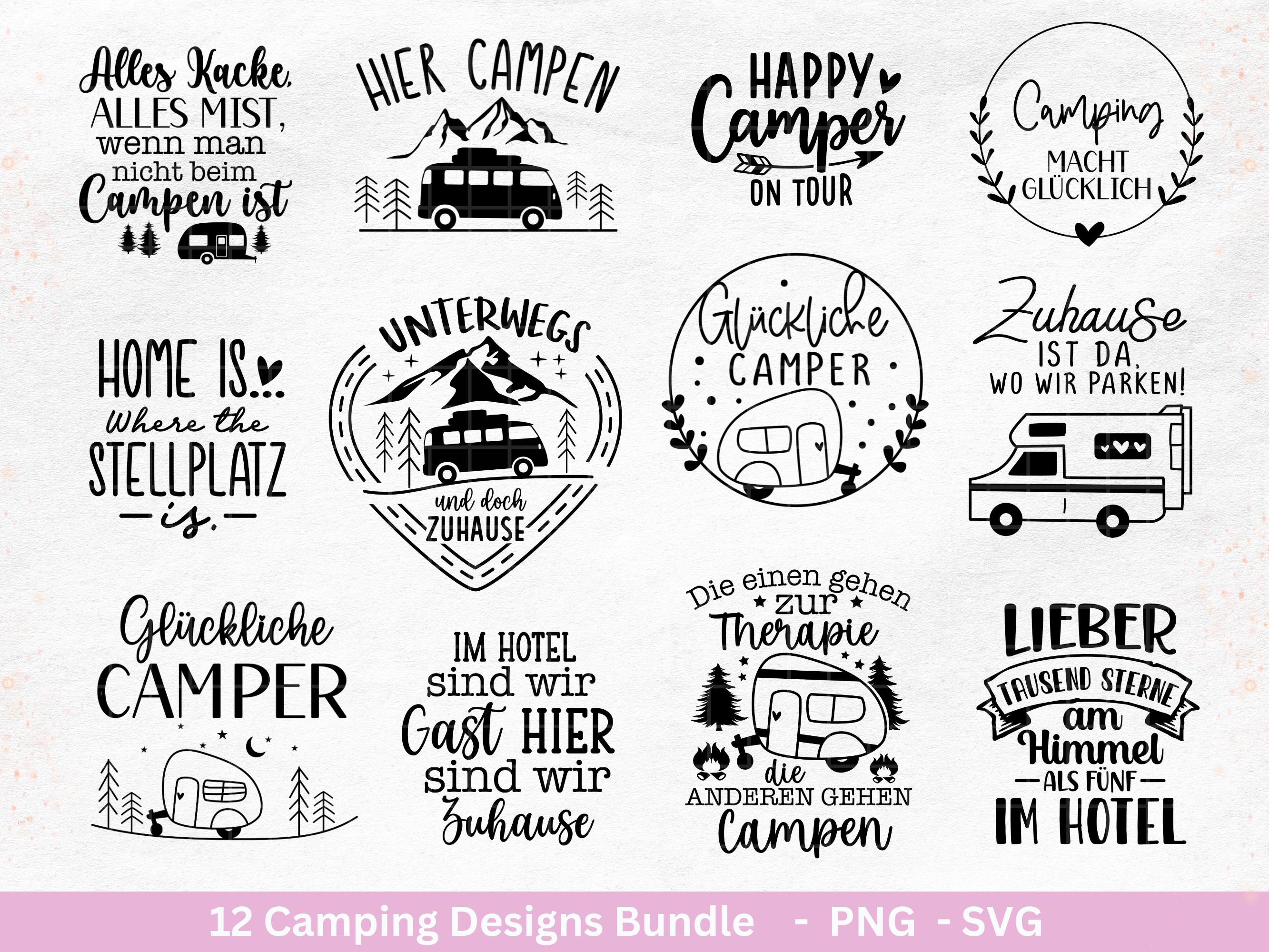 Plotterdatei Camping Wohnwagen Svg , Plotterdatei Camper, Camping Sprüche, Camping Sprüche Schriftzüge - Camper Svg - Laserdatei Camping