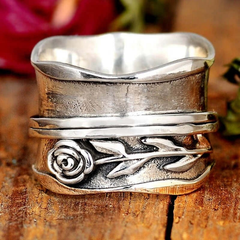 Vintage Stainless Steel Flower Ring