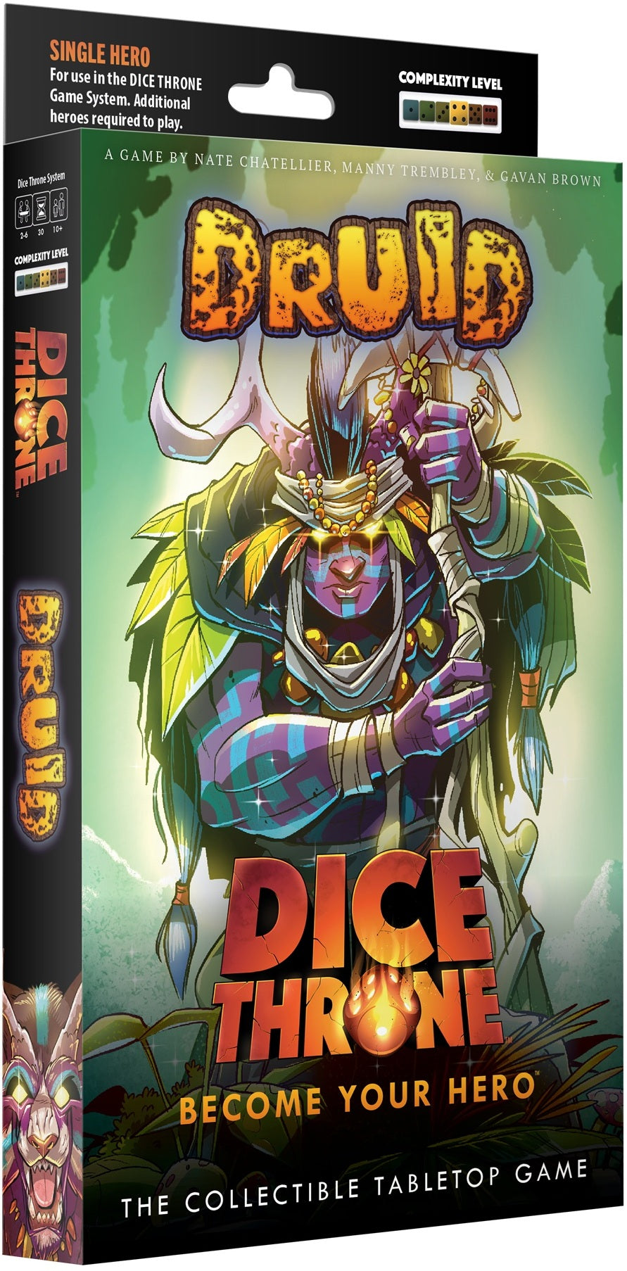 Boîte du jeu de société Dice Throne Vanguard – Hero Pack Druid | Jeu de société stratégique - 2-4 joueurs, 30 min, 10 ans+
