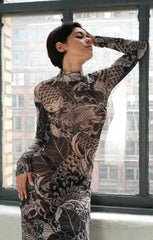 Japanese bodycon sheer mesh dress, revealing see through dress - rage quit