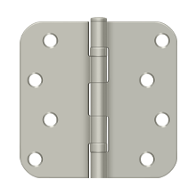S44R5N1B 4" x 4" x 5/8" Radius Hinge; Non Removable Pin Paint Black Finish