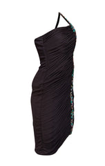 Mandalay - Black One Shoulder Beaded Detail Dress Sz 6 - Current Boutique