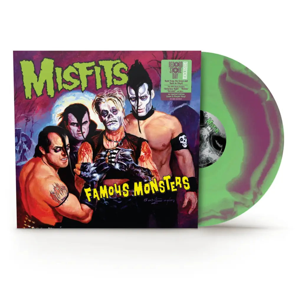 Misfits famous monsters lp 140g green and purple splatter vinyl perfect for saturday night vibes