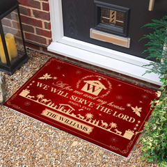 As For Me And My House We Will Serve The Lord - Personalized Christmas Doormat TD118