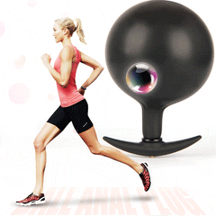 MRIMIN Anal Plug Black MRIMIN Inflatable Butt Plug with Detachable Needle & Anal Sex Toys for Man and Women-Steel Ball Included